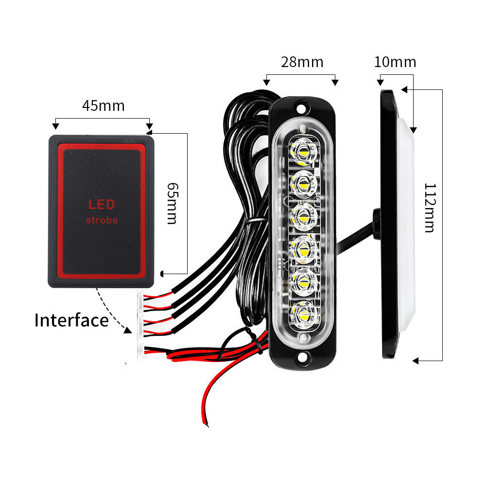 Luz de rejilla delantera para coche, luz estroboscópica de policía ámbar, Control remoto inalámbrico de emergencia, señal de Flash, baliza de bombero, lámpara de advertencia de 12V 24V