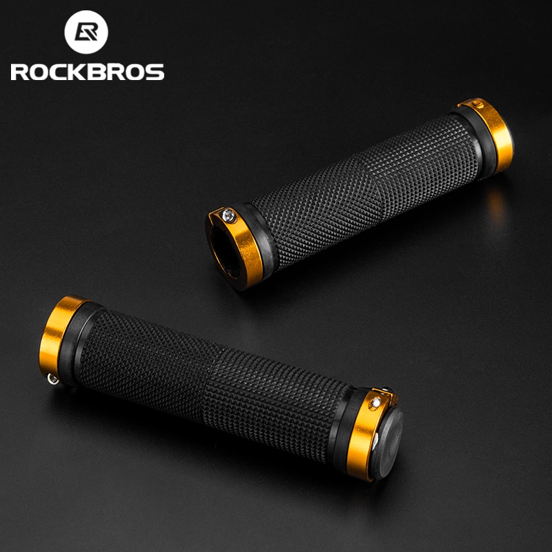 Rockbros Fiets Grips Ergonomische Schokabsorptie Comfortabele Grips Mtb Racefiets Eenzijdige Slot Rubber Grips Accessoires