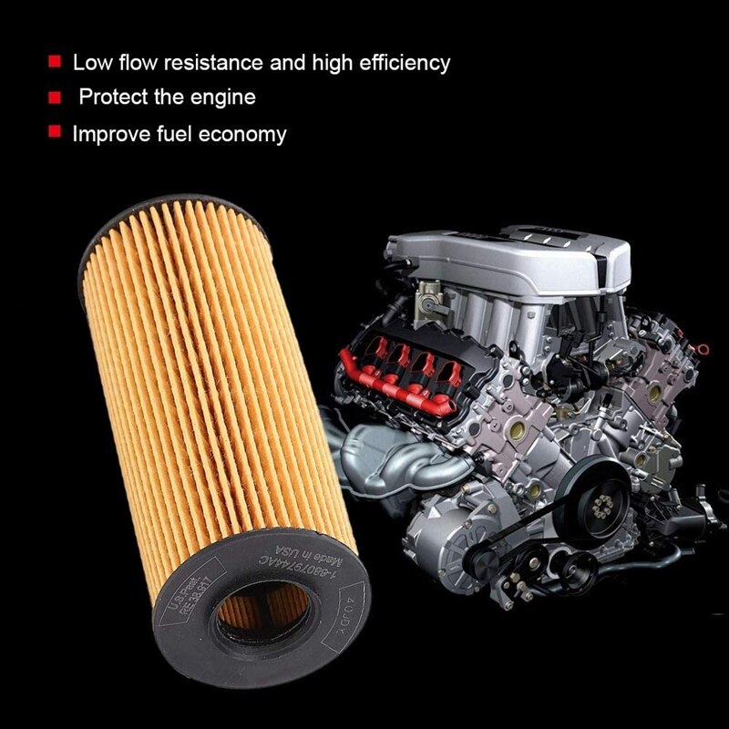 6Pcs Oil Filter 68079744 Fits for Jeep Grand Cherokee Wrangler Engine Oil Filter