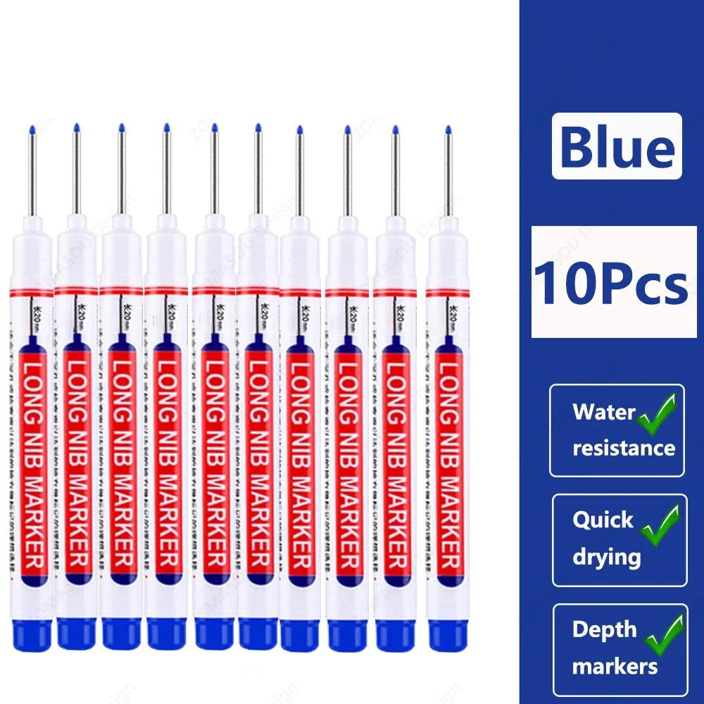 Long Tip Marking Pen 20mm High Visibility Ink, Fast-Drying Permanent with Ergonomic Grip for DIY Craft & All-Surface Woodworking: Light Grey