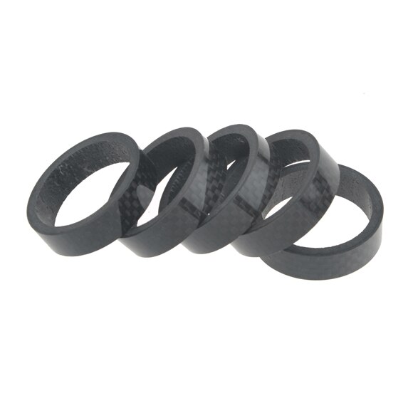 Wanyifa 5 sztuk/partia 5/10/15/20mm pełne włókno węglowe i rower tytanowy podkładki rower Spacer 1-1/8 "dla Road rower mtb uwalnia statek: 10mm glossy