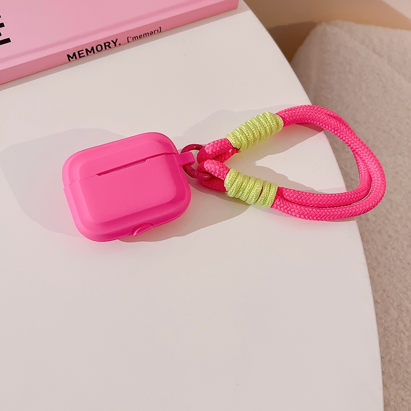 Coque en silicone souple pour Airpods Pro 2 3 1, housse de protection de luxe pour écouteurs sans fil avec lanière Anti-perte, accessoires pour écouteurs: 3XS / BLEU CIEL