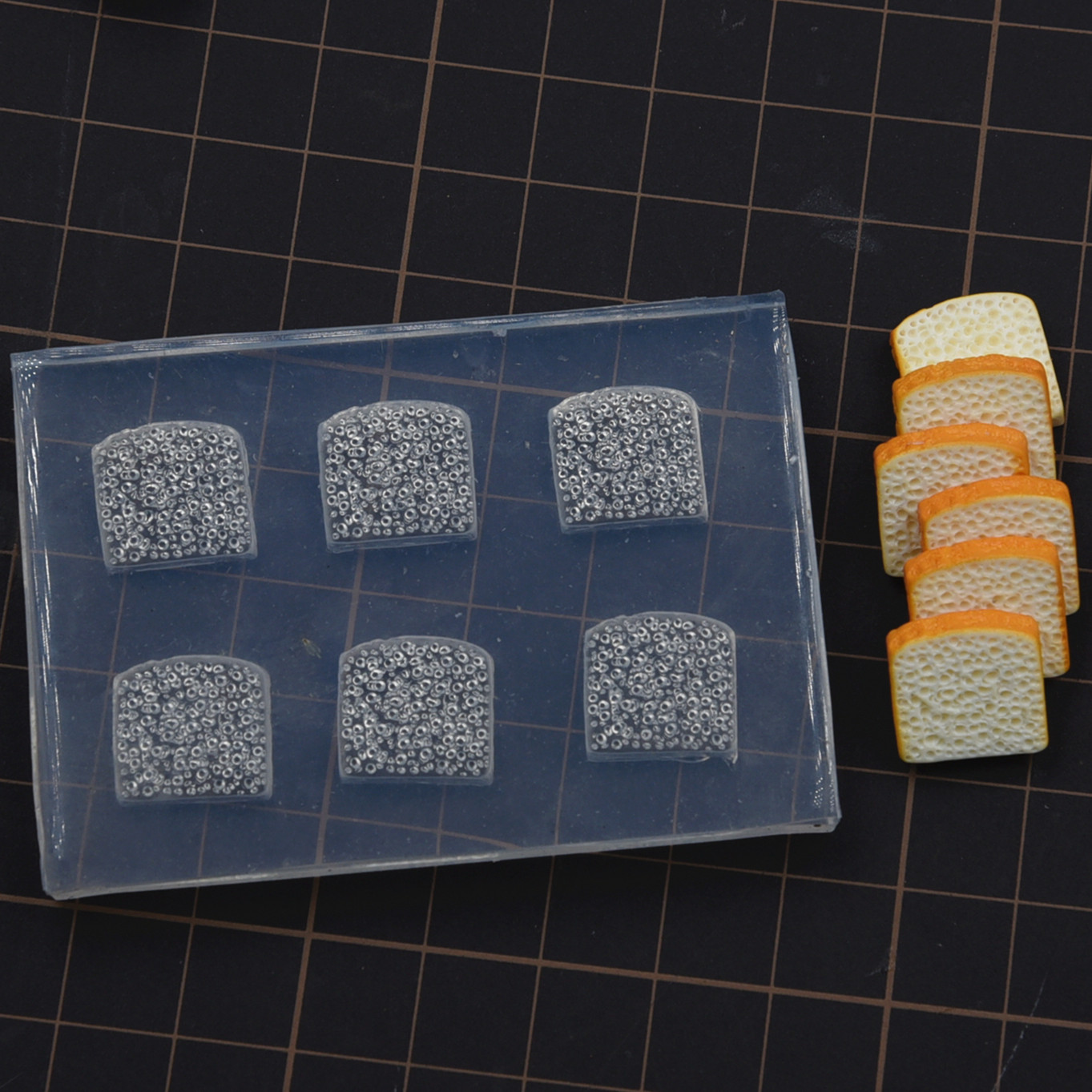 Mini Sandwich Toast Bread Silicone Molds Pottery Clay DIY molds