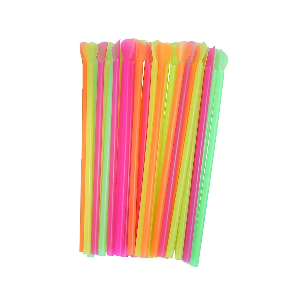 100-2000 Stuks Plastic Lepelrietjes - Milkshake Smoothie Feestartikelen