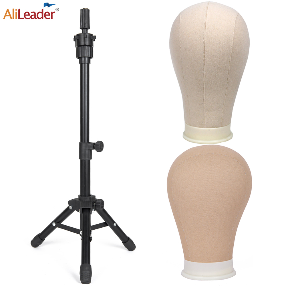 Wig Making Canvas Head and Training Head Tripod for Wigs Good Mannequin Head for Making Wigs