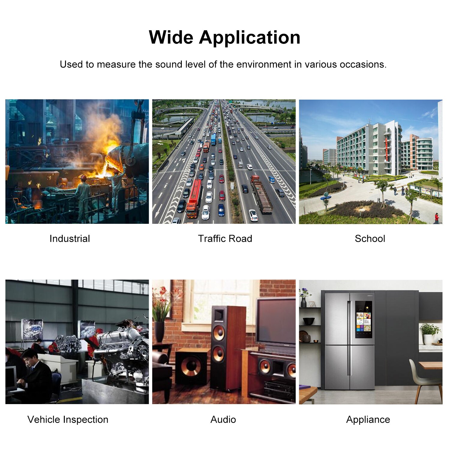 HT622B Digital Noise Meter with USB Port Weighted Sound Level Meter LCD Color Screen Noise Sound Detector