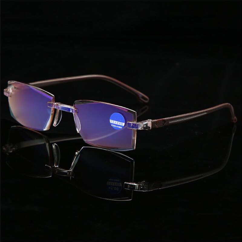 RBENN Rimless Blue Light Blocking Glasses Men Women Anti Blue Light Compter Eyewear Gaming Eyegalsses for Male Female UV400: Brown