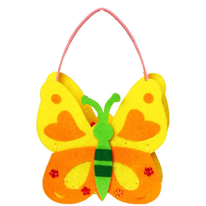 Niet-geweven Doek Stof Handtas Kinderen Naaien Ambachtelijke Speelgoed Mini Zak Doek Kleurrijke Handgemaakte Cartoon Dier Kinderen Diy Handtassen: Butterfly