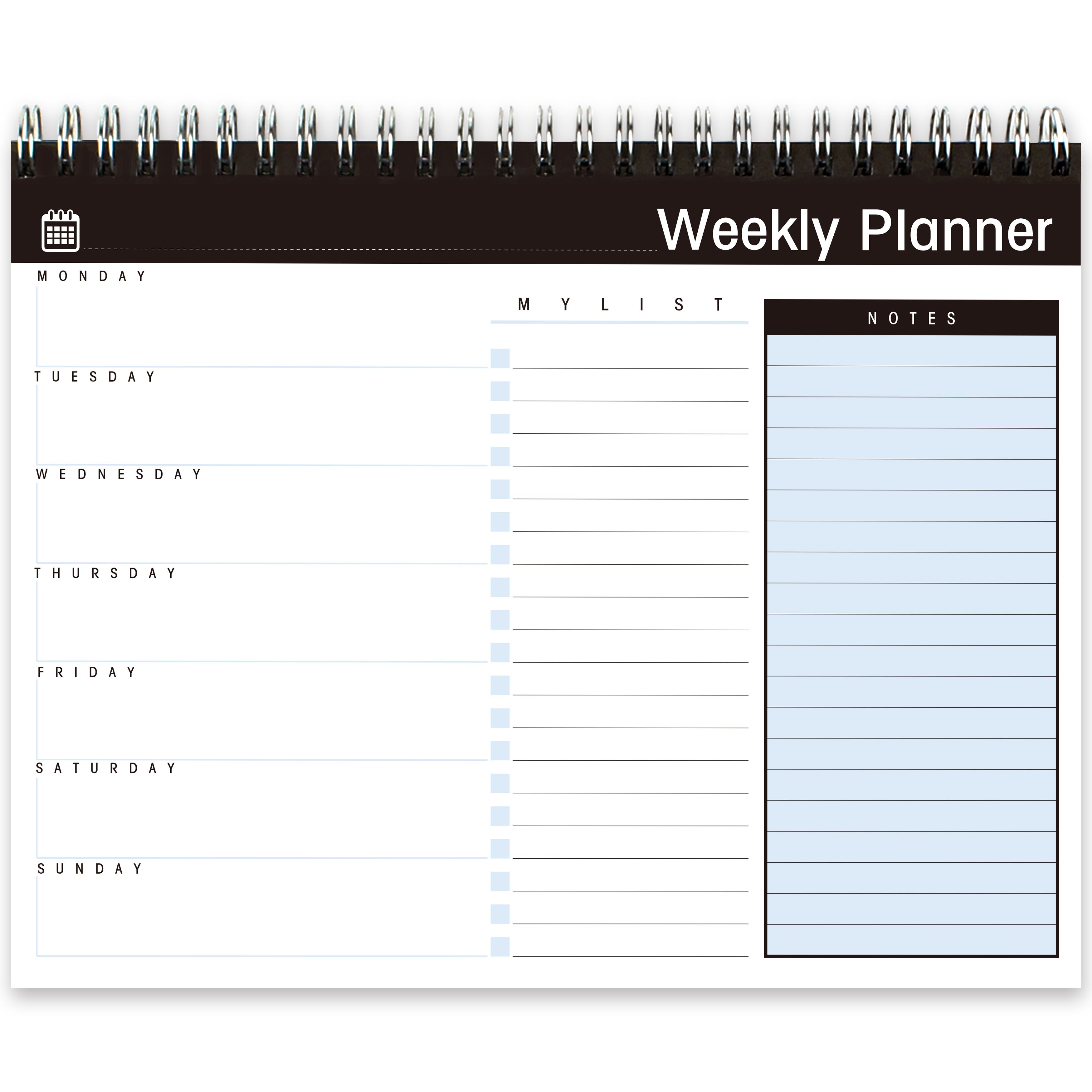 Daily Weekly Planner Calendar Schedule Appointment Book Journal Notebook Undated Spiral Agenda Notepad 52 Weeks Monthly Diary: 55