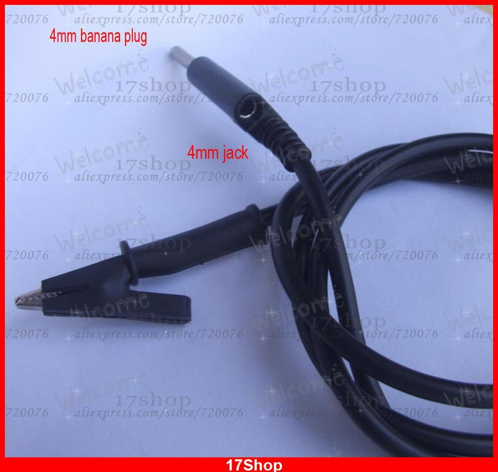 1 stks Koper 4mm banana plug Alligator clip siliconen Voltage probe Kabels: Black