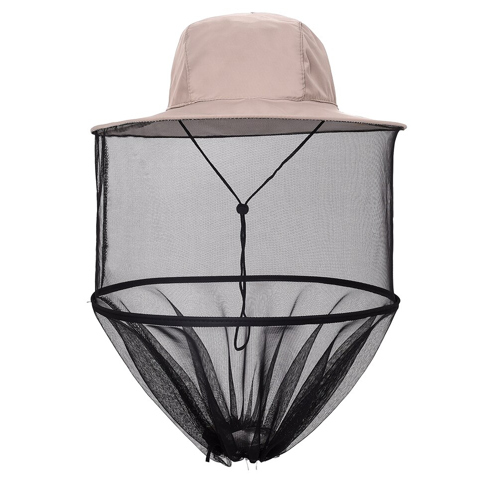 Beekeeping Hat Outdoor Portable Folding Anti-Mosquito Naturehike Accessories Net Fishing Clothes Adjustable Anti Bee Hat: Light Brown 1PC
