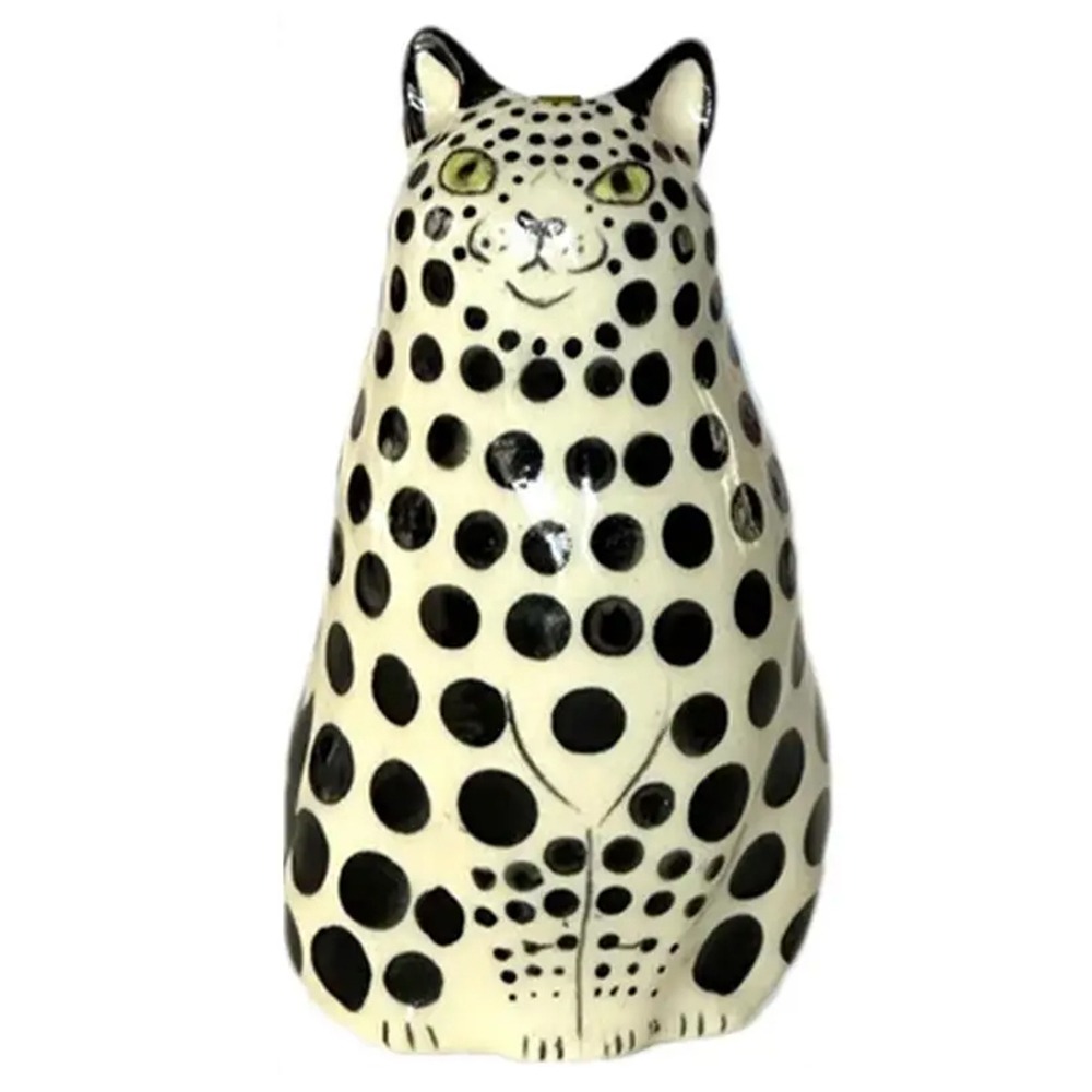 Multicolored polka dot cat vase, cute creative small animal flower vase, small caliber, resin cat vase, wedding decoration: White