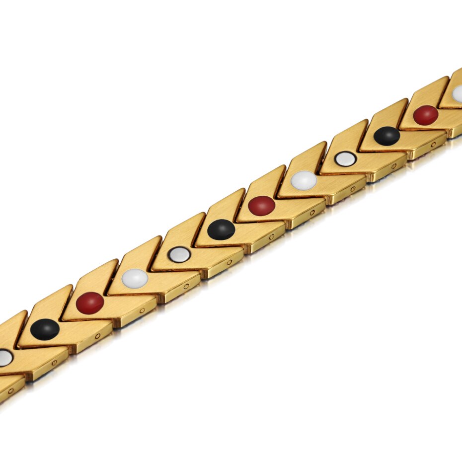 Goldene magnetarmbänder für damen, 4 in-in -1- kombination aus Germanium für gesundheit, bioenergie und heilwirkung, schmuck für frauen mit Arthritis