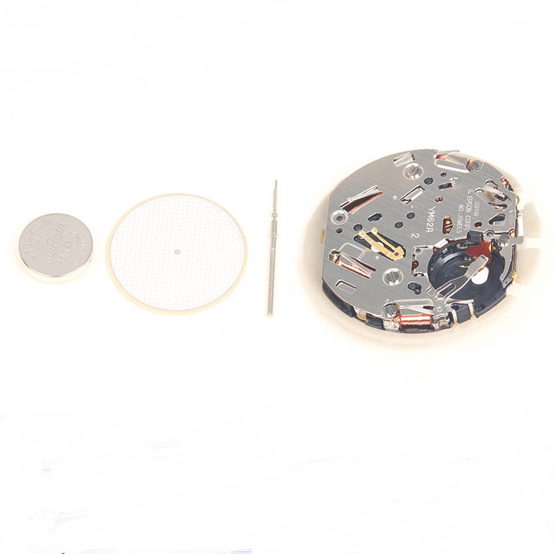 Horloge met quartz uurwerk, datumweergave,  at 3 o uurwerk, inclusief batterij en opwindas voor  ym62a quartz uurwerken, 3 wijzers, horlogeaccessoires, vervanging
