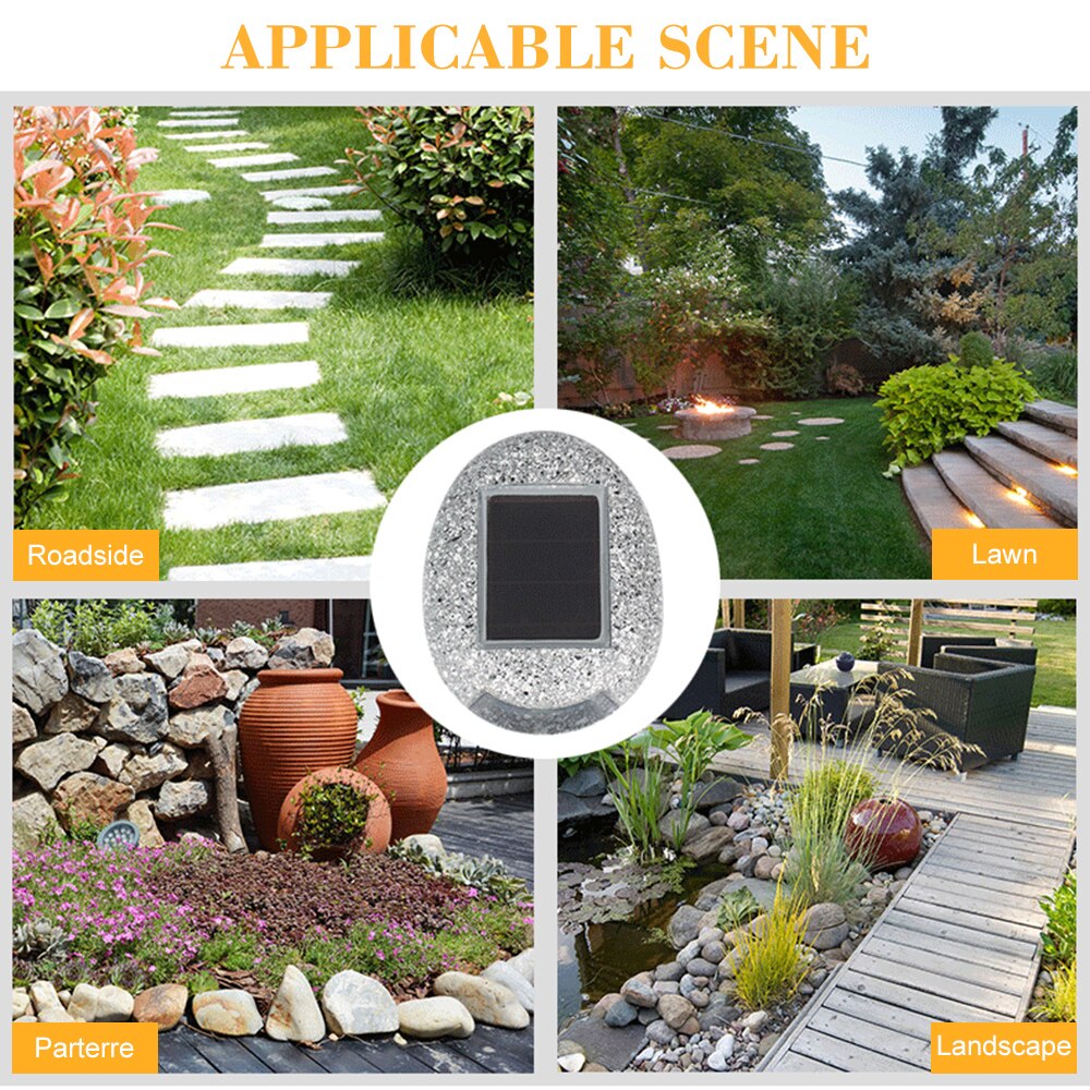 Solar Light Outdoor Garden LED Buried Waterproof Resin Solar Imitation Stone Grass Light Yard Lights Dc Exterior Wall Light