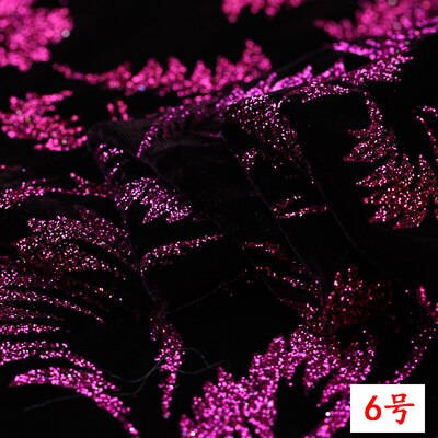 Bronzed natural mulberry silk velvet fabric for dress per meter thickening dress velvet fabric silk cloth material: 6