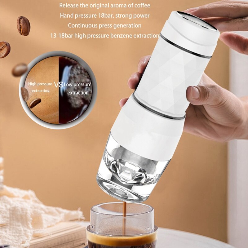 Draagbare Espresso Maker - Mini Espresso Machine Voor Nespresso Pods & Grond Koffie Compact Travel Koffiezetapparaat