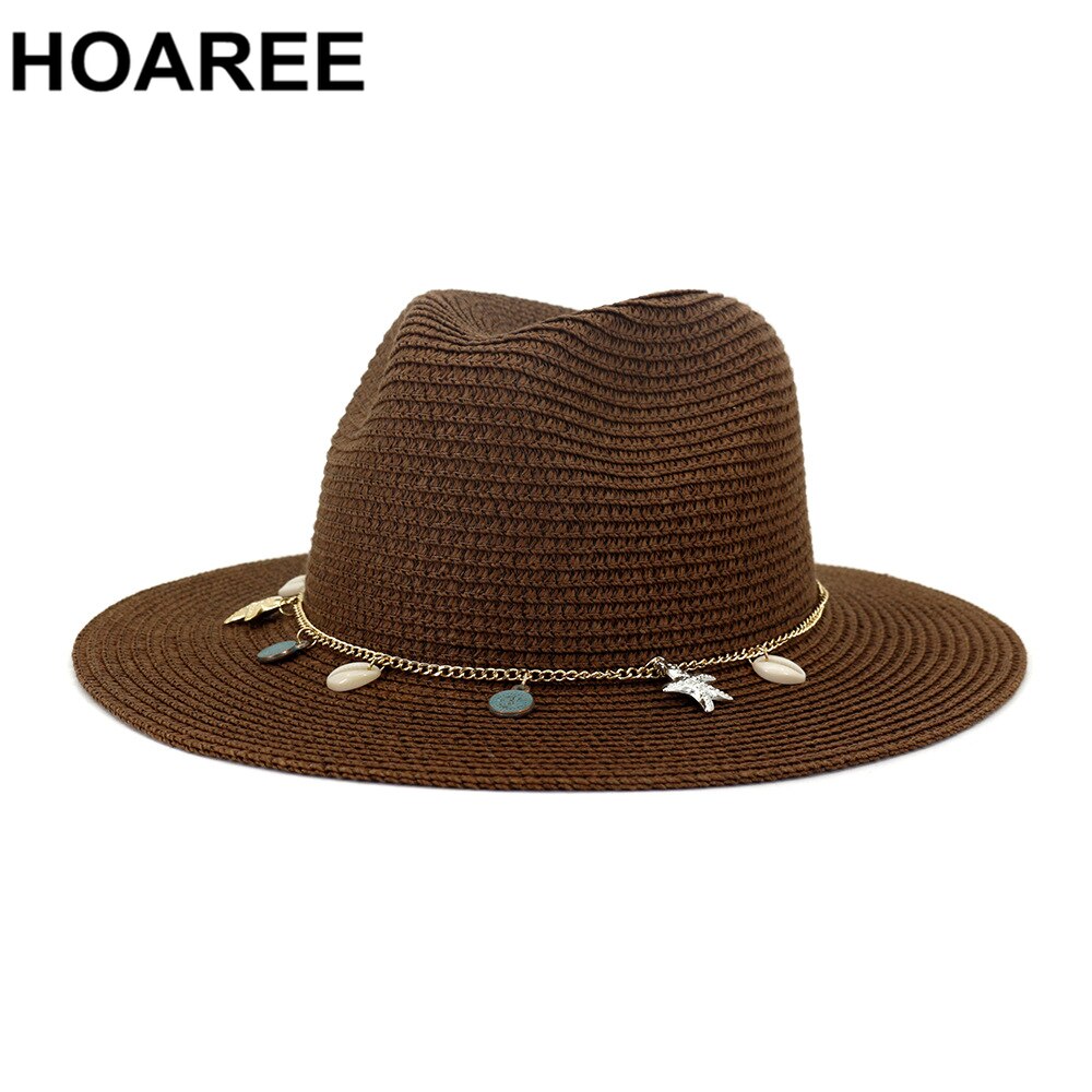 HOAREE-chapeau de Panama blanc pour femmes, chapeau d'été en paille à large bord pour femmes, HatsTravel, Style britannique, flambant neuf