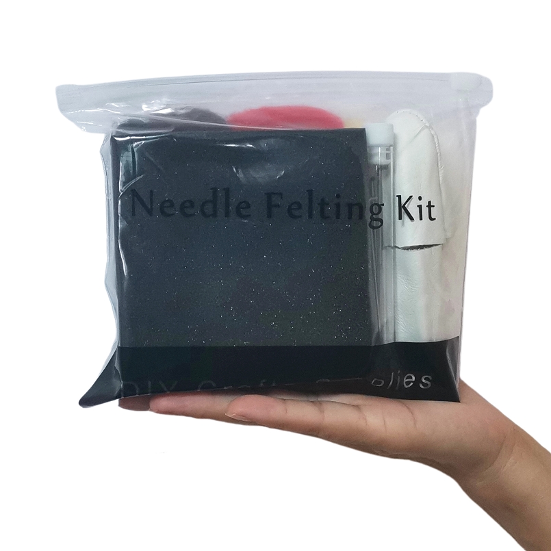 Christmas Needle Felting Kit for Beginner Animal Wool Felting Set Handmade Needlework Non Finished Felt Kit English Manual