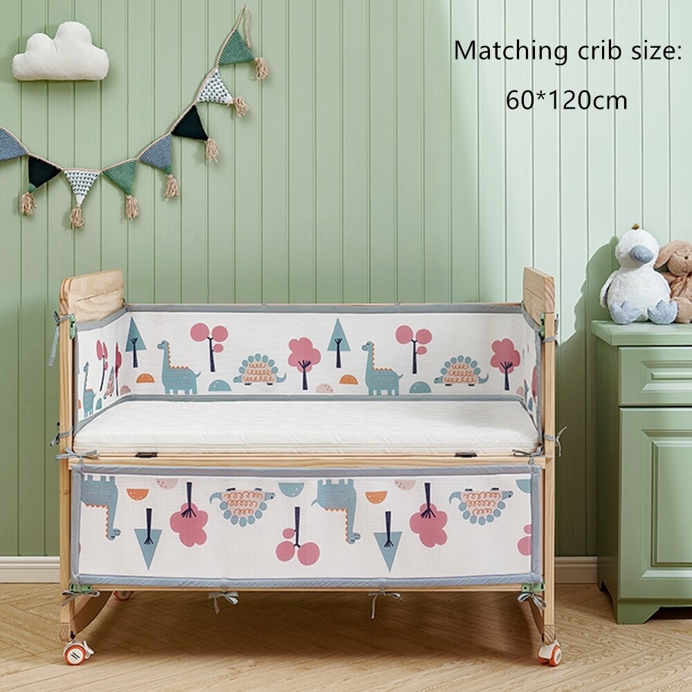 Bc Babycare Peuter Bed Bumpers Dieren Print Ademend Dikker Mesh Bumper Crib Protector Cot Pasgeborenen Bedding Set Room Decor: D 60-120