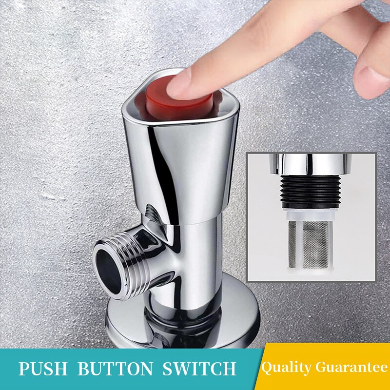 Bathroom Angle Valve Copper Filling Valve /Cold Water Valve Anti-explosion Thicken Push Button Switch Valve for Toilet Sink