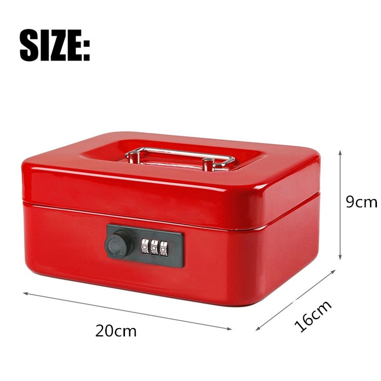 20CM*16CM*9CM Password Small Steel Safe Boxes With Lock Store Content Box Paper Piggy Small Change Bank Card Document Boxes