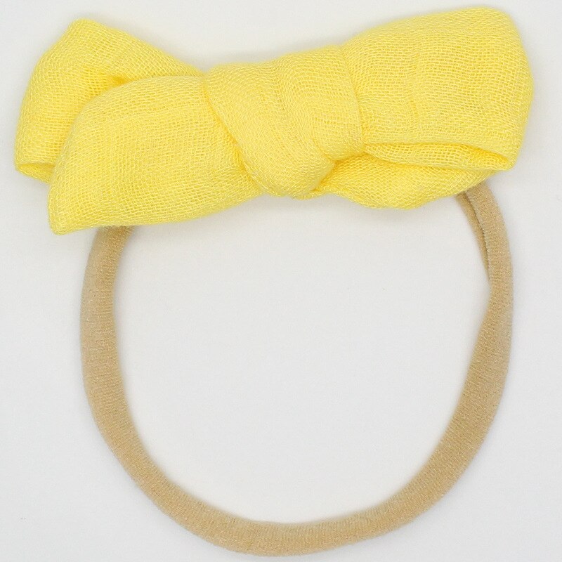 Baby Girl Headbands Newborn Headband Baby Headbands Nylon Infant Baby Bows Baby Girl Hair Accessories: Yellow