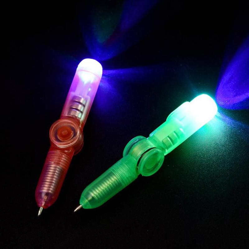 LED Spinning Pen Ball Pen Fidget Spinner Hand Top Glow In Dark Light EDC Stress Relief Toys Kids Toy LED Spinning Pen