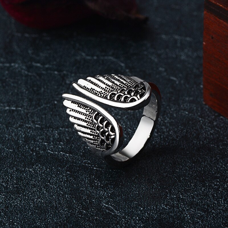 Charm Vrouwen Vleugels Ringen Metal Silver Kleur Romantisch Meisje Pterodactyl Ring Voor Partij Dames Mode Mannen Sieraden: WN910-4