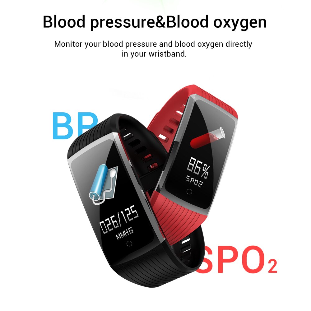 Braccialetto intelligente R12 sport watch band 5 Inseguitore di Fitness Frequenza Cardiaca Pressione Sanguigna Impermeabile Wristband Per HuaWei Honor IOS Phone