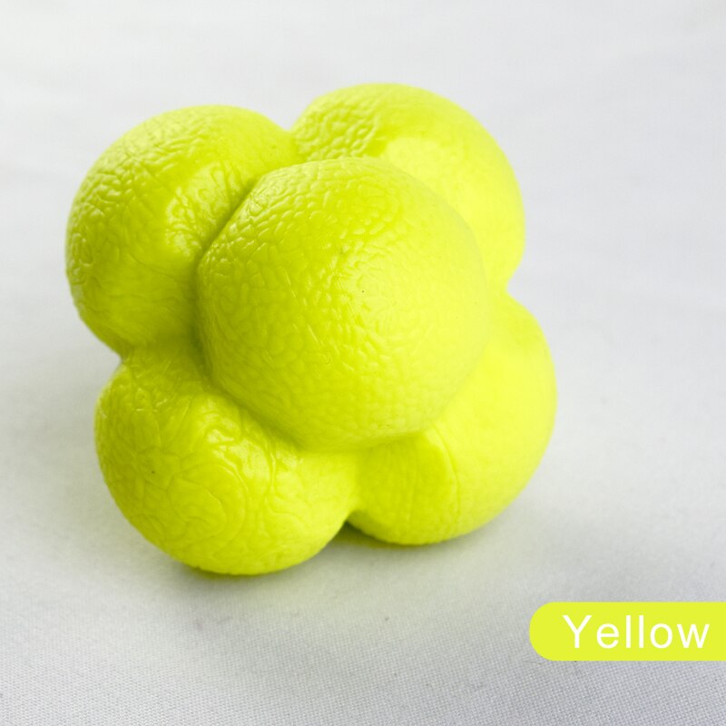 Silicagel Agile Gecoördineerd Reactie Oefening Fitness Training Bal 5.5Cm Zeshoekige Reactie Bal: YELLOW