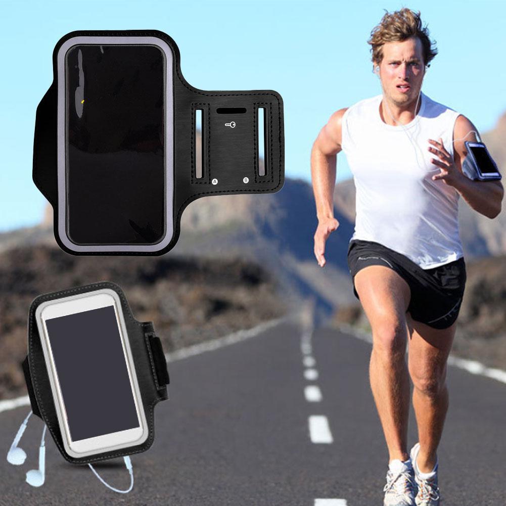 Hardlooparmband voor grote smartphone uniseks zwart