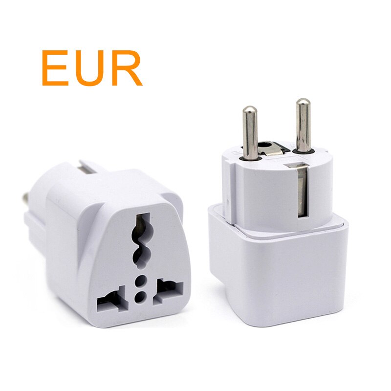 European standard conversion plug Adapter American Universal UK US AU To EU Travel Power Adapters Converter Electrical Charger: White