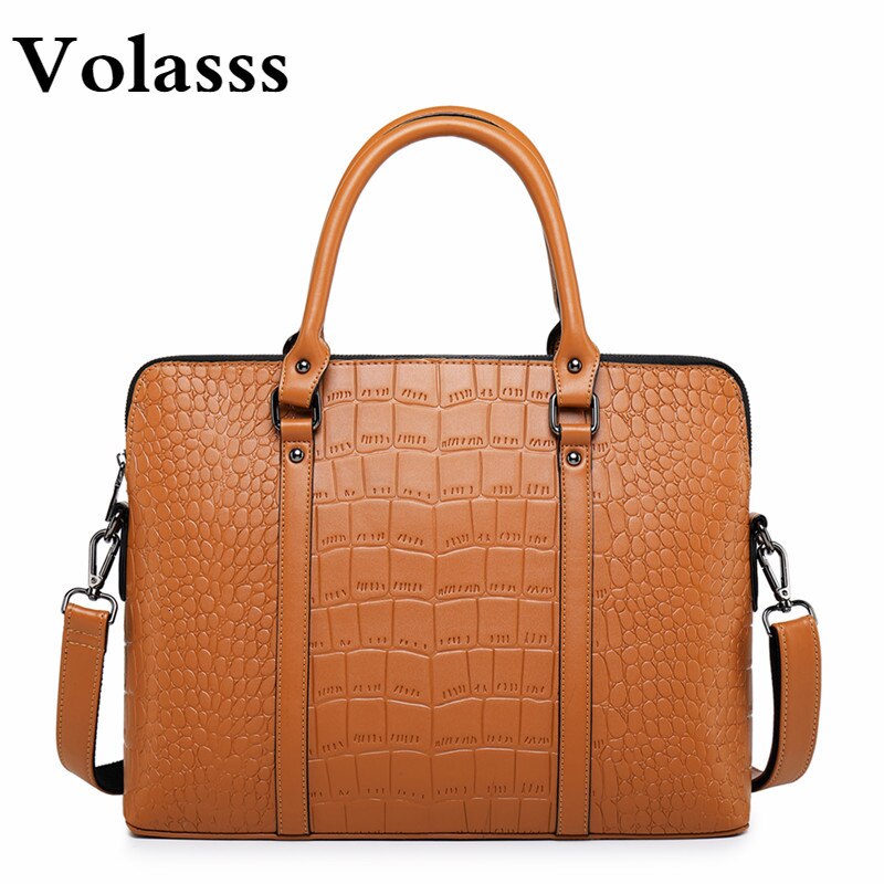 Vrouwen Aktetas Kantoor Computer Schouder Tas 14 "15" Laptop Handtas Dames Lederen Business Aktetassen Handtassen Maletin Mujer: Orange Briefcase