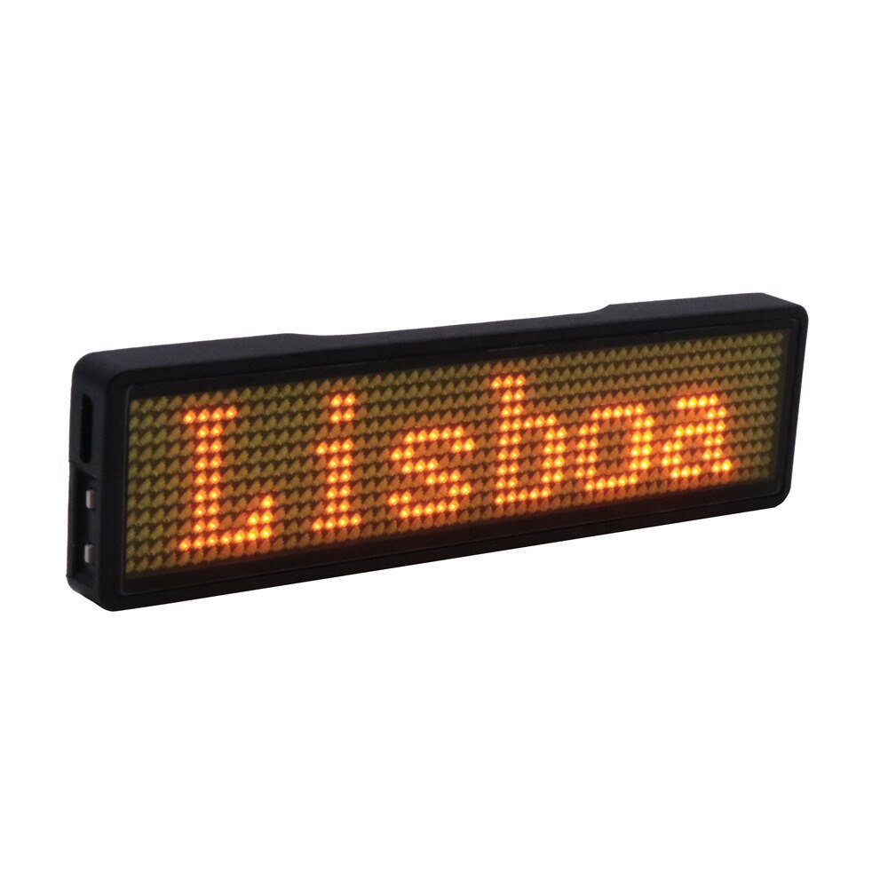 Bluetooth LED name badge programmable LED display rechargeable adverting light for restaurant waiter party event exhibition show: Orange