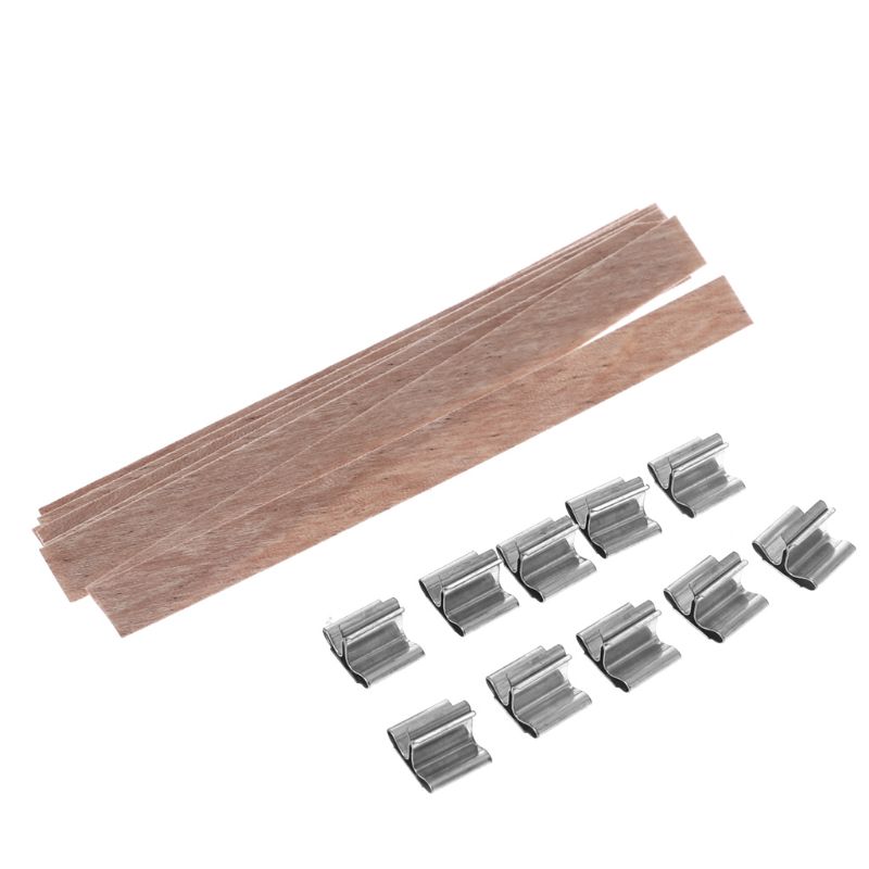 50pcs Wooden Wick Candle Core Sustainer Tab DIY for Candles Making Soy Wax Parffi 8mm