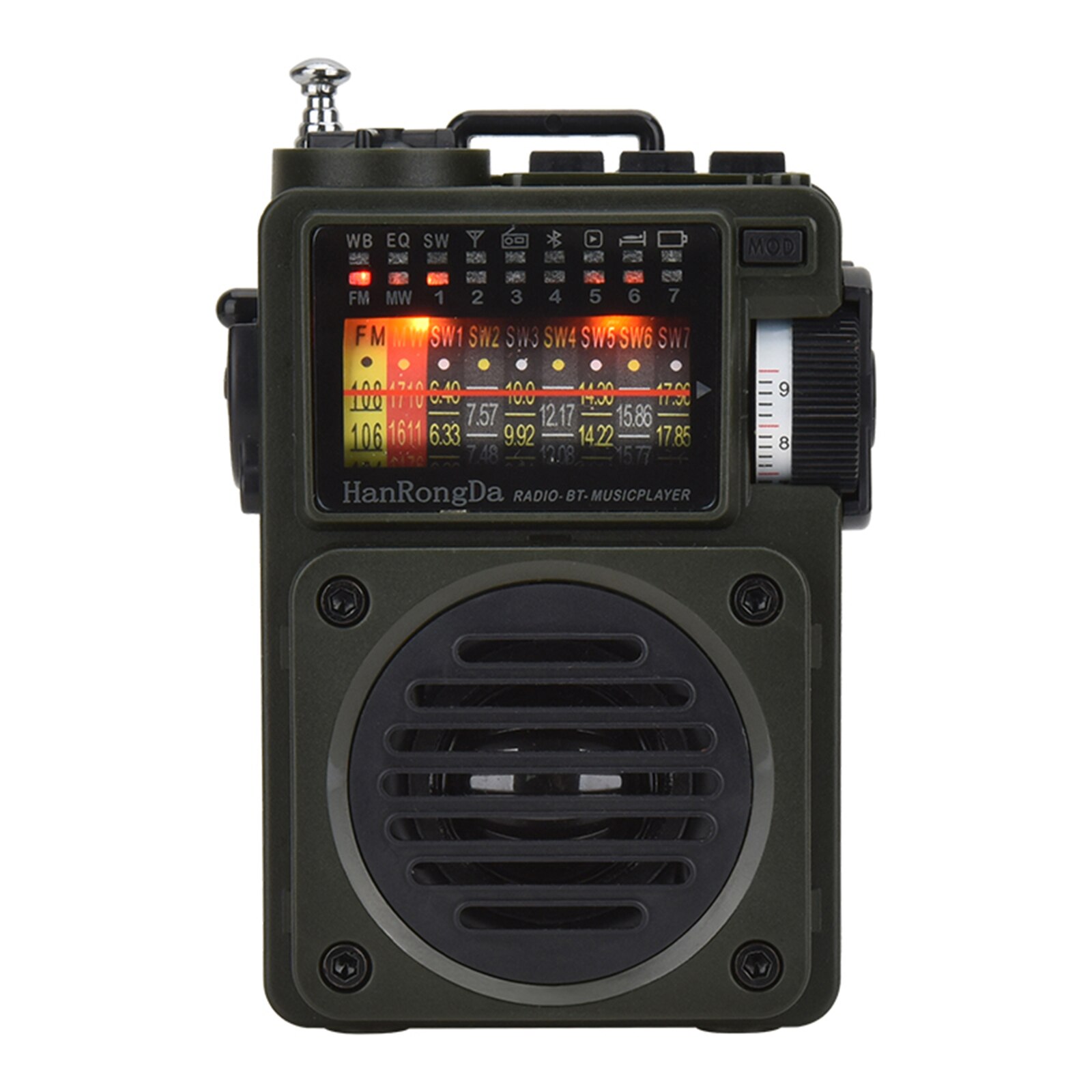HRD-700 AM FM Radio Music Player Portable Receive Signal Rechargeable BT Speaker 3W Speaker Retractable Antenna Support TF Card