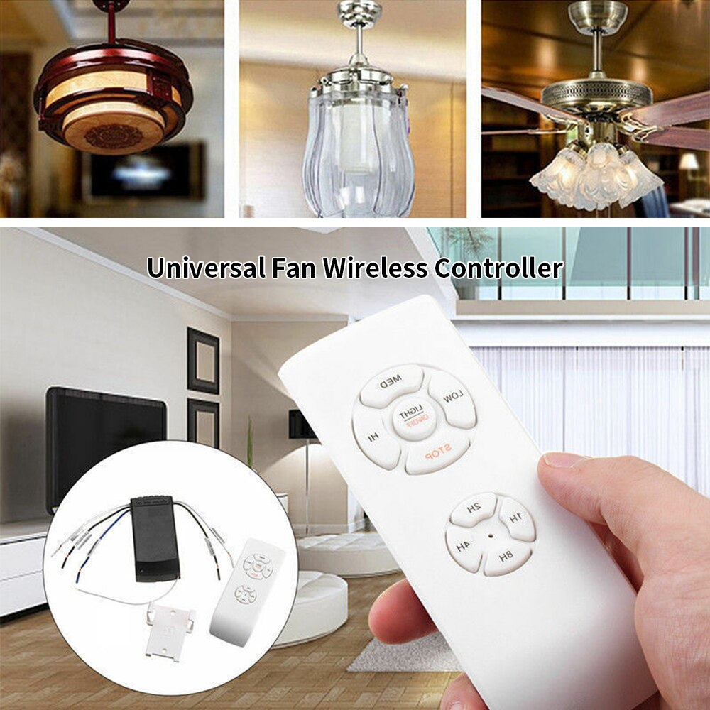 Universal Ceiling Fan Lamp Remote Control Kit 200-240V Timing Wireless Control Switch Adjusted Wind Speed Transmitter Receiver