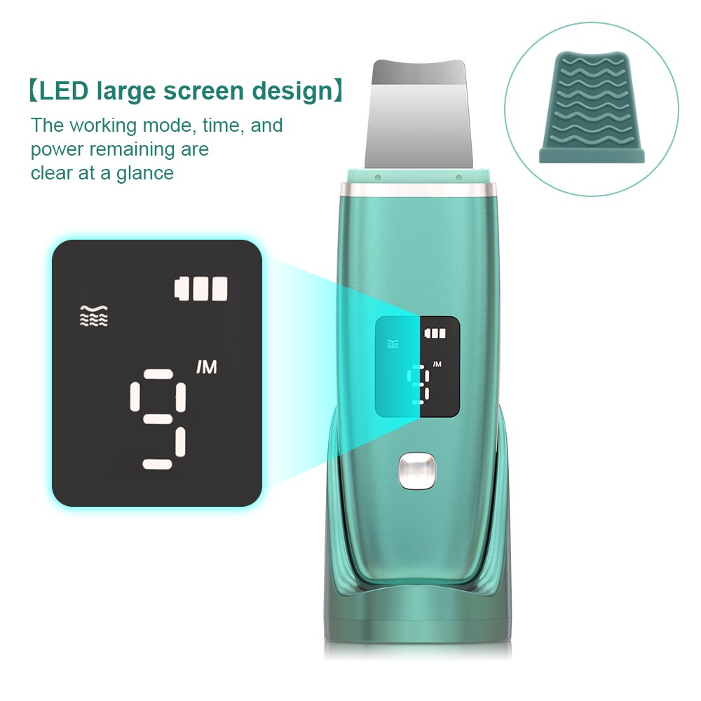 Ultrasonic Skin Scrubber Facial Spatula Blackhead Remover Pore Cleaner Deep Cleansing Beauty Face Lifting