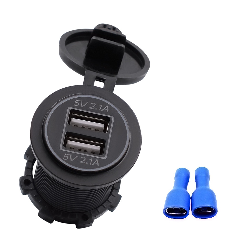 5V 4.2A Dual USB Universal Car Phone Power Adapter For 12V 24V Motorcycle It Can Be Used For Mobile Phones Tablets IPAD