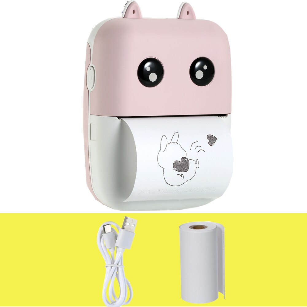 Aibecy-Mini imprimante thermique de poche, 58mm, imprimante BT sans fil, 200dpi, avec 1 rouleau de papier thermique, pour impression d'étiquettes photos et mémos: P-1 Roll