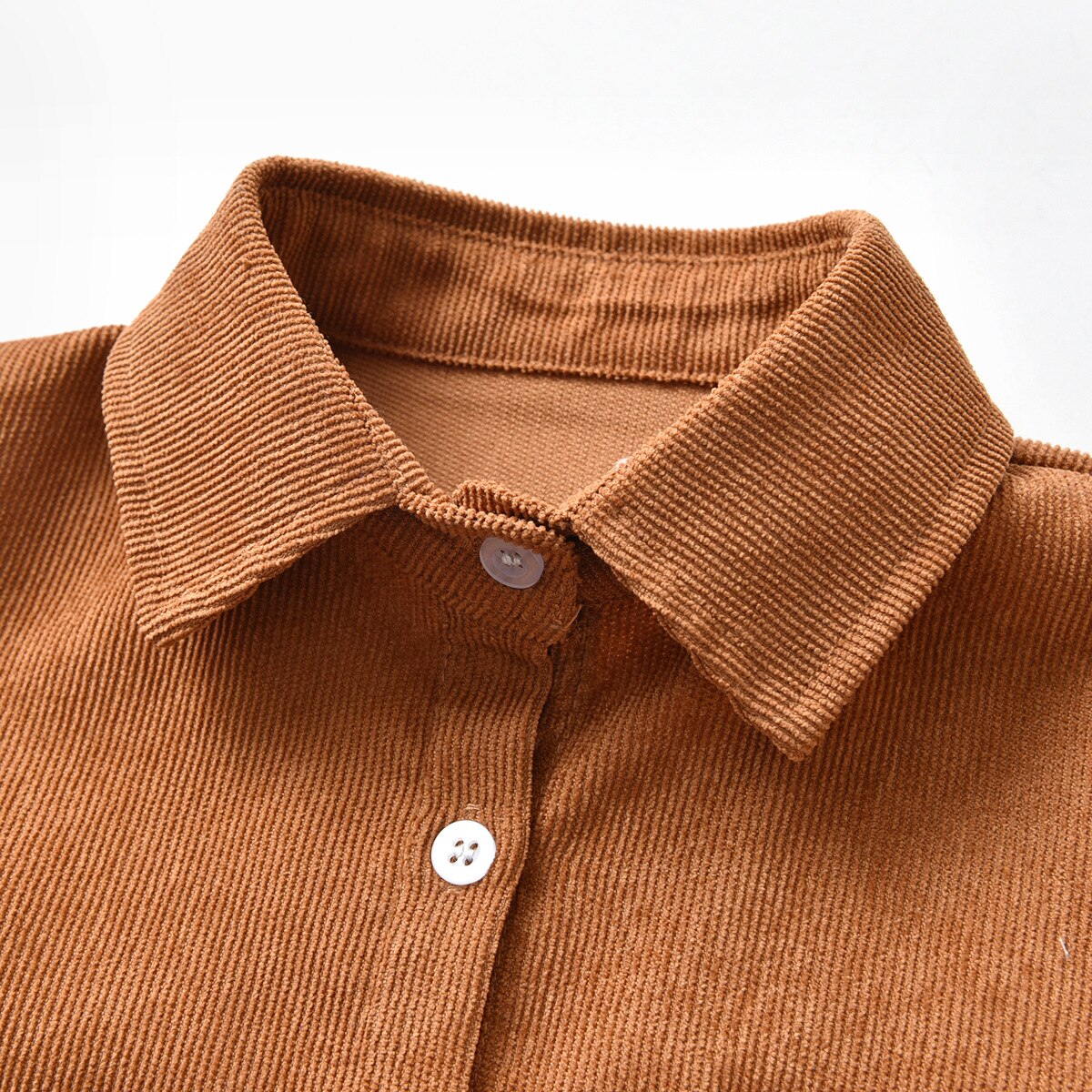 Nouvelle chemise en velours côtelé à manches longues pour garçons, kaki, tissu en coton pur, haut à revers pour enfants de 2 à 6 ans, manteau décontracté, printemps automne