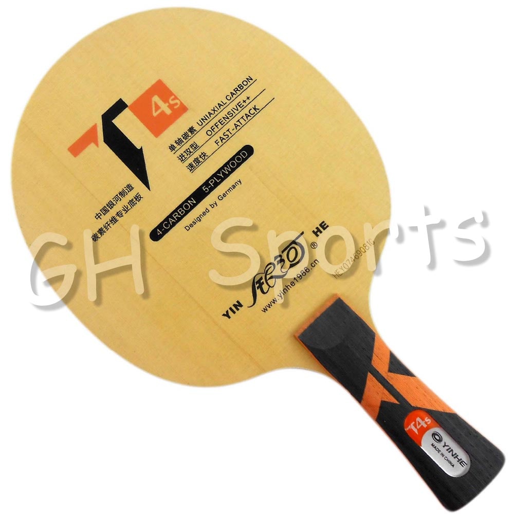 YINHE T-4 T4S Table Tennis Blade (T-4S, Hinoki Surface, 5 + 4 Carbon ) T4 Racket Ping Pong Bat Paddle