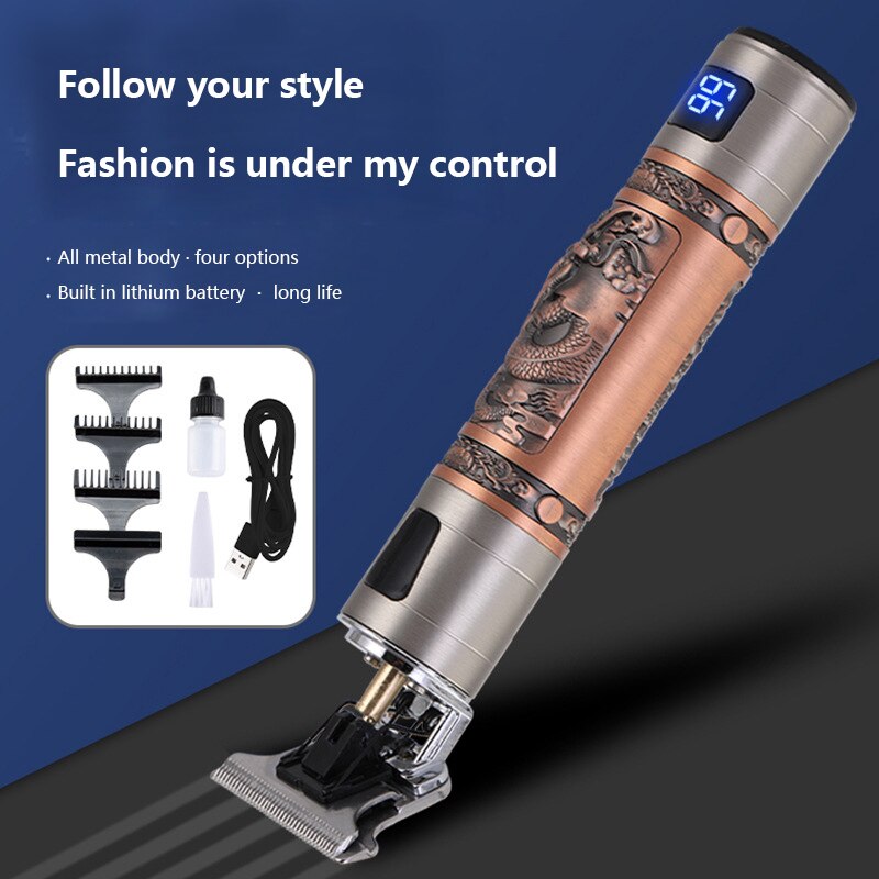 Elektrische Haar Schneiden Maschine Für Männer Drache Friseur Haar Trimmer 0mm Bart Rasierer USB kabellos Haar Haarschneidemaschine einstellen
