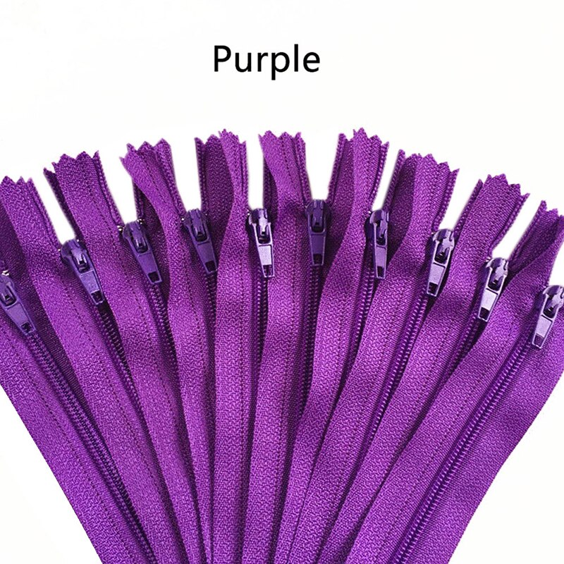 10 kpl 8 tuuman suljetut nylon vetoketjut räätälöity peitto craftter vetoketjut itse ompelemiseen kiinnitin vaatteiden ompelutarvikkeet: Violetti