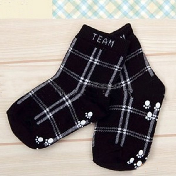 Infant Boys Cotton Plaid Socks Anti-slip Retro Children's Baby Socks