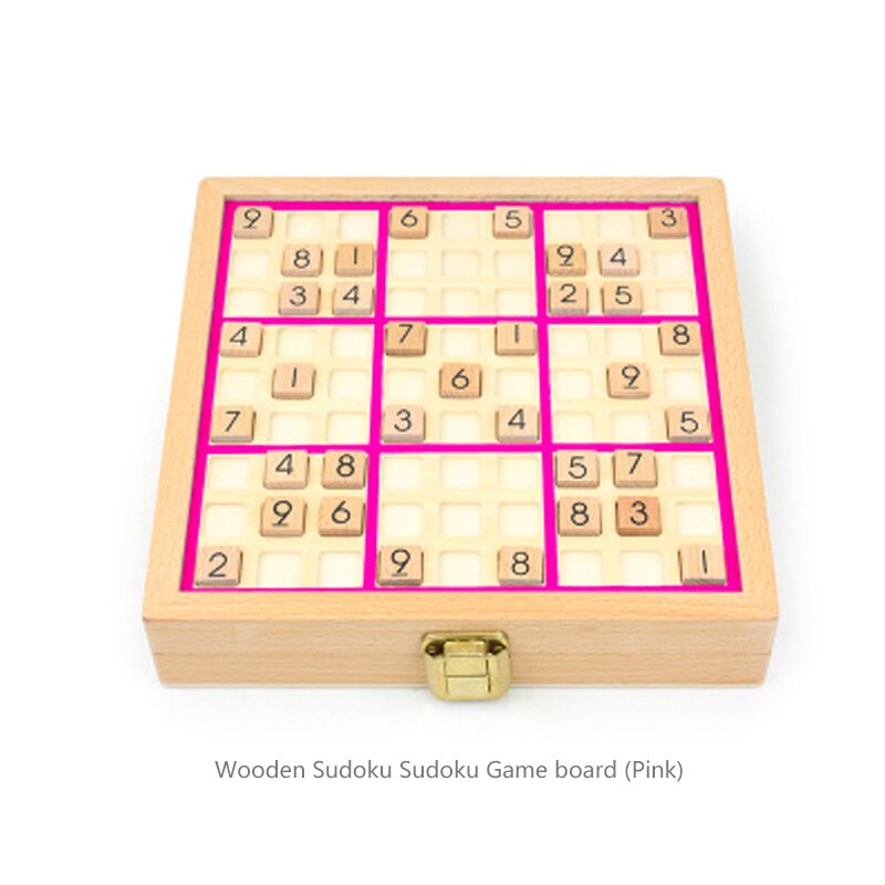 Ausbildung Pädagogisches Bord Spiel freundlicher Holz Schublade Sudoku Schach Spiele Spielzeug einstellen Erwachsene Arithmetik Puzzle Logische Denken Spielzeug: Rosa