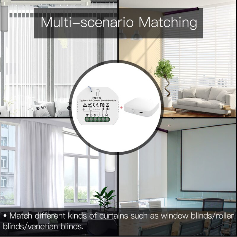 5 stück tuya zigbee  rf433 smart-vorhangschaltermodul, motorisierter rollladenmotor, 2 mqtt-kompatibel mit alexa und google home