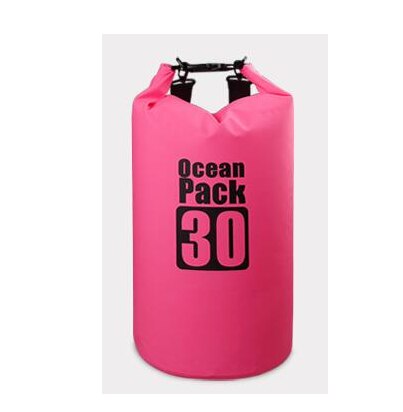 PVC Waterproof Dry Bag 2L 5L 10L 20L 30L Outdoor Diving Foldable Man Women Beach Swimming Bag Rafting River Ocean backpack: Pink-30L