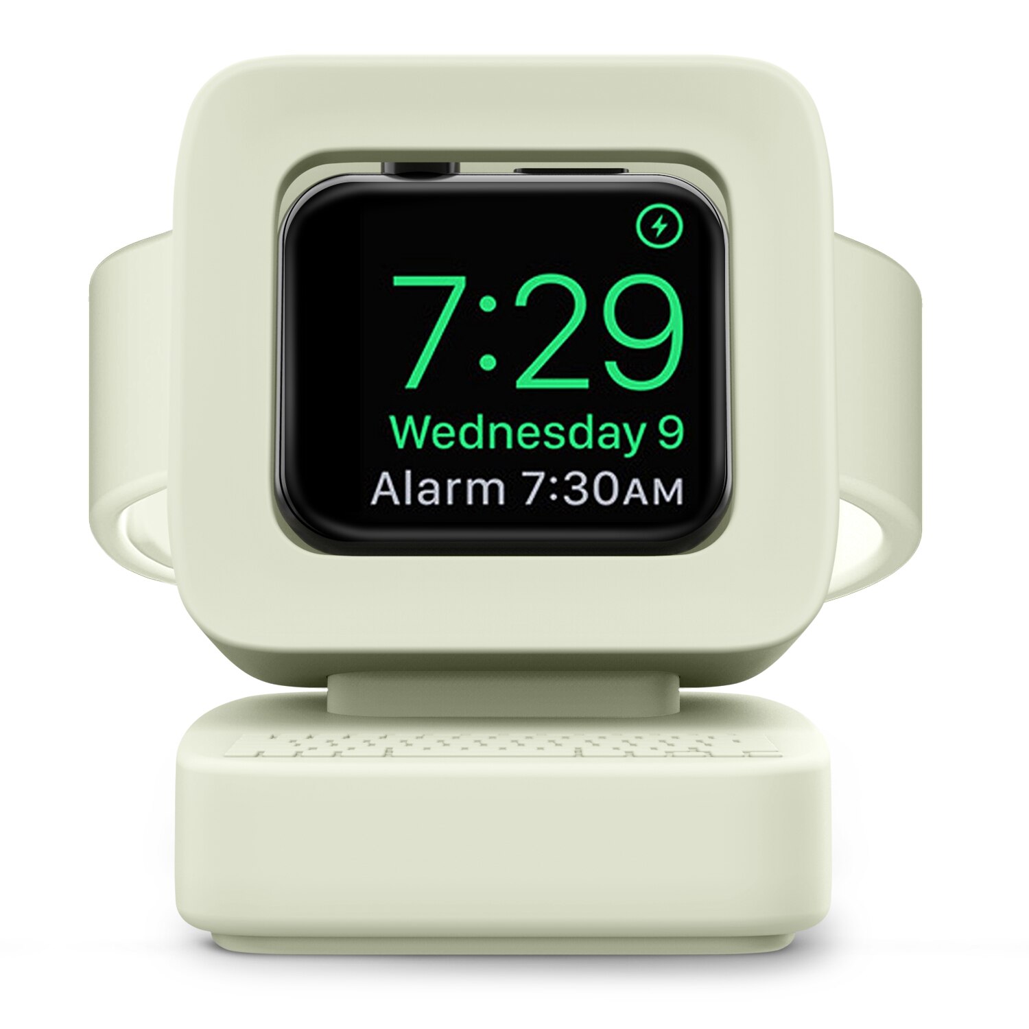 Mapuce oplader stativmonteret silikone dock holder til apple watch serie 3/2/1 opladerkabel til apple iwatch serie 42mm/38mm: Beige